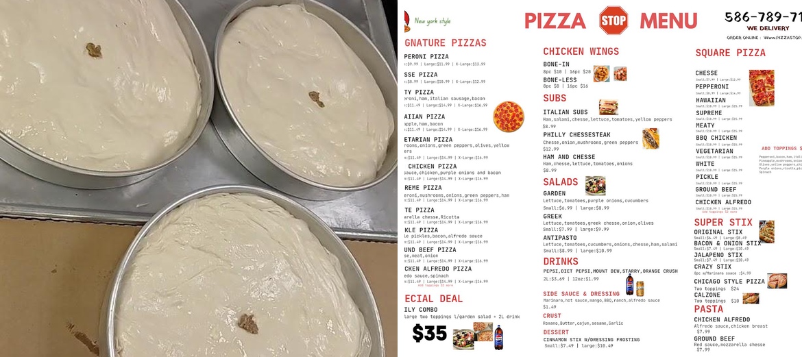 Pizza stop & Burek Menu